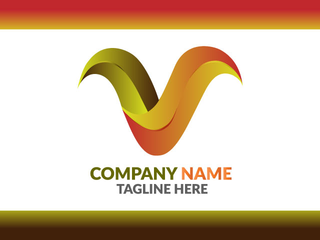 Creative and Professional Letter v modern 3d logo design free download