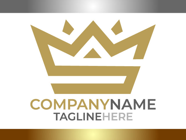 Creative Golden Crown logo design vector file free download
