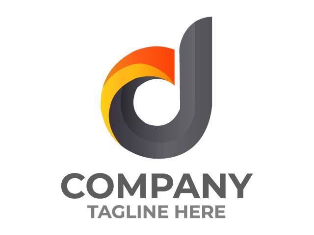 D letter logo design free download