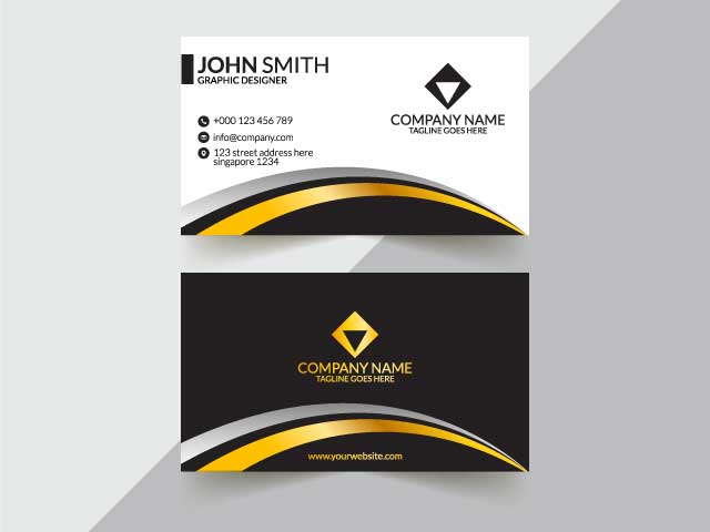Gold color business card design free download