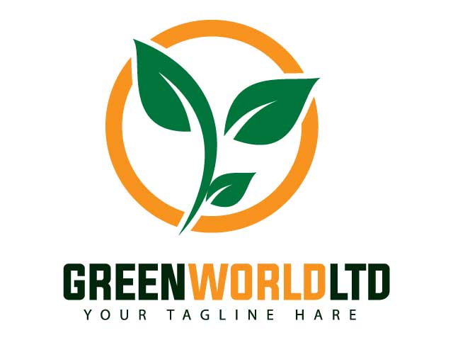 Green world logo design free download