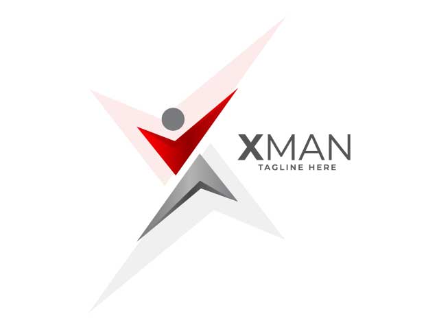 X letter human logo design free download