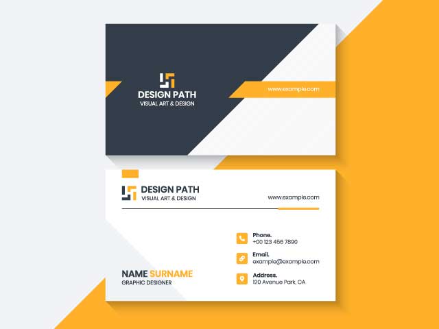 Yellow and Black Business Card Design Free Download