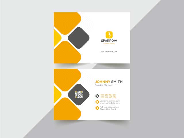Yellow and White Color Business Card Design Free Download