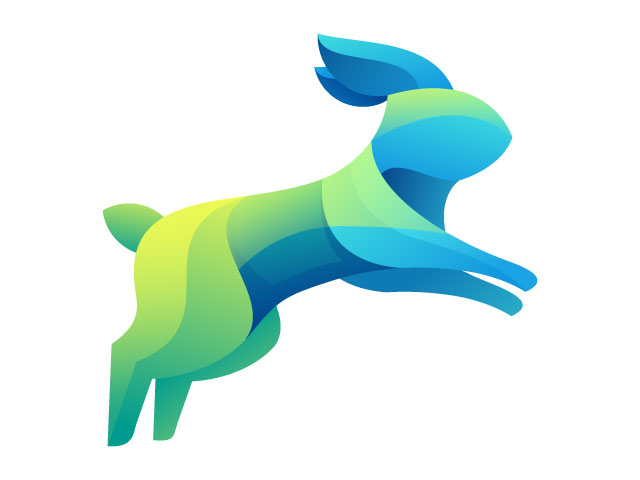 Creative professional colorful rabbit logo design