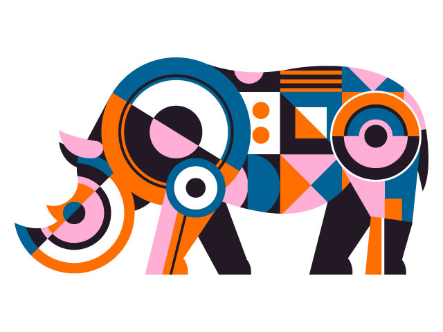 Various colored elephant logo designs free download