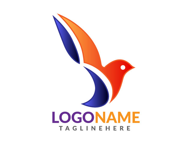 Bird logo icon flat design template free download