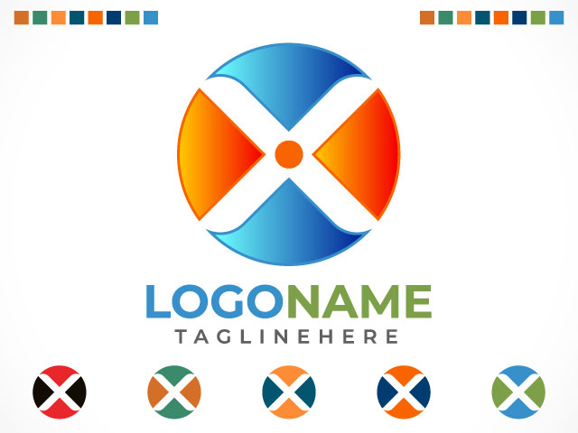 Letter x logo design free download