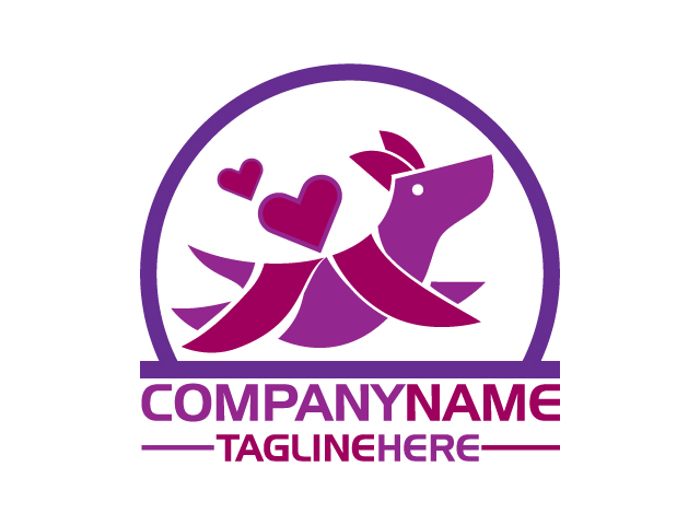 Jumping dog salute logo design free download