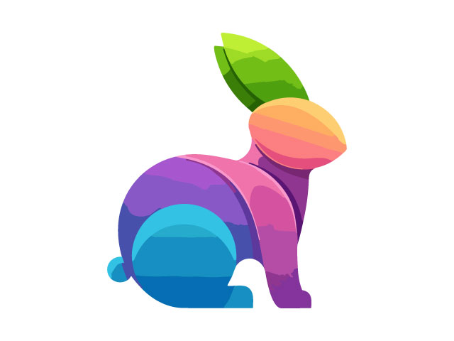 Rabbit-logo-design-gradient-colorful-template-free-download