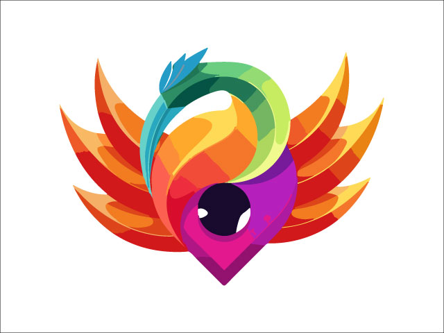 Vector logo illustration rabbit cartoon colorful style free download
