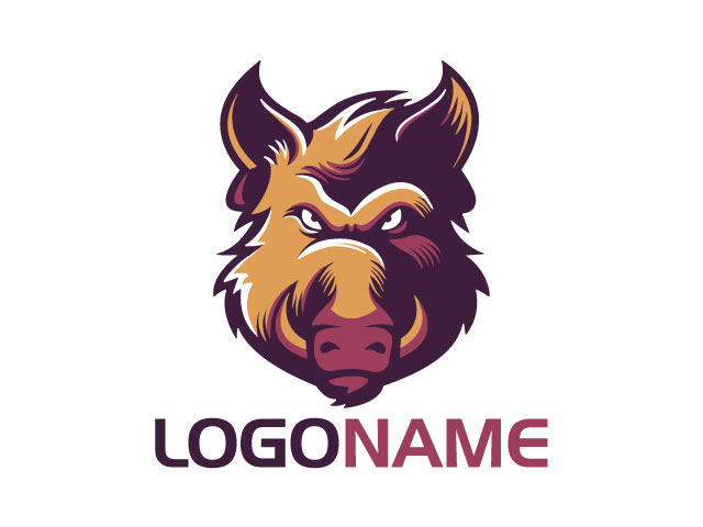 Wild boar logo for all audience design free download