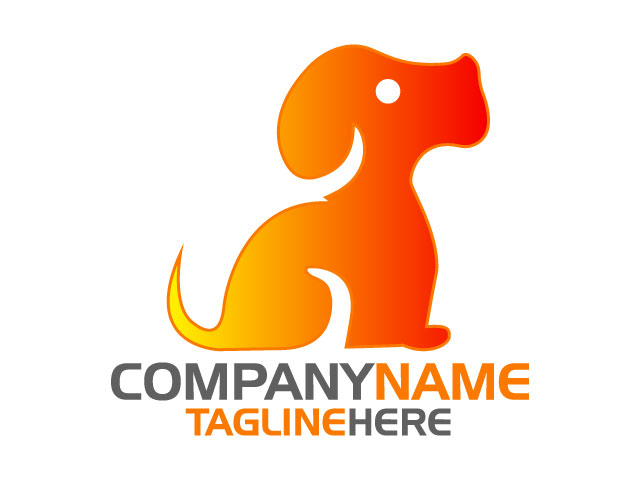 New abstract cute dog logo icon concept Royalty Free Vector file download
