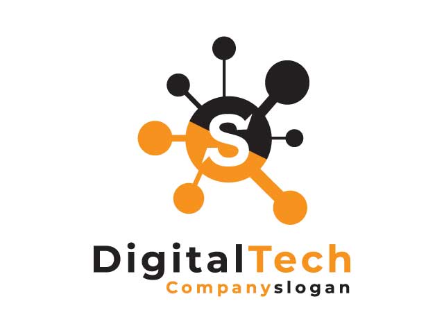 Digital technology company logo design template free download
