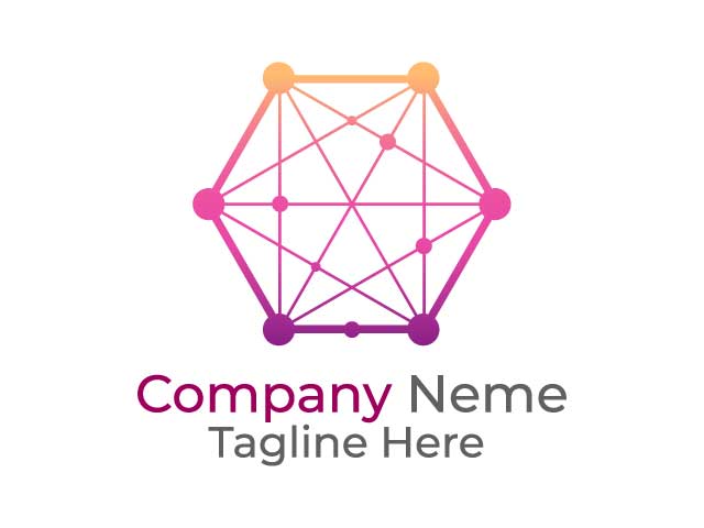 Technology networking colorful logo design free download
