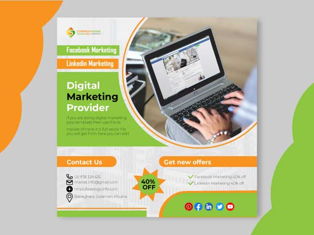 Company digital marketing banner post design free download