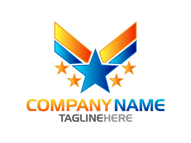 Five star modern and creative unique logo design free download