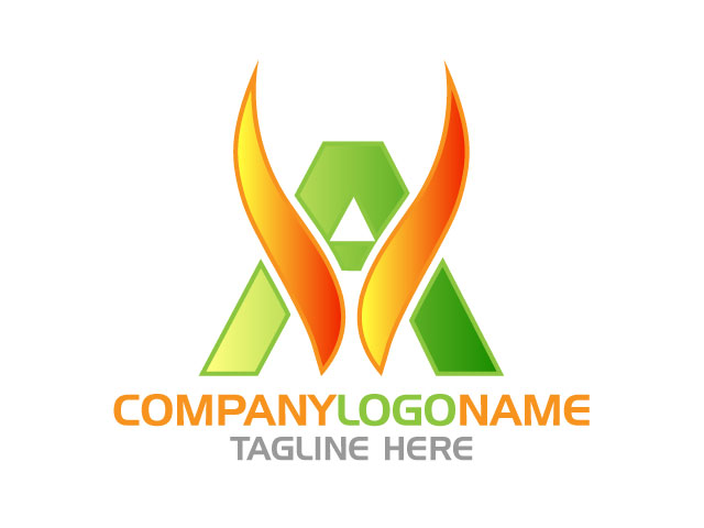 Letter A in logo style badge simple free download