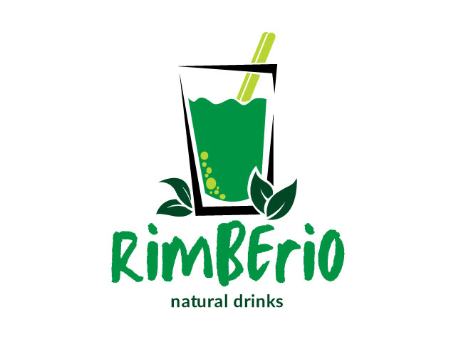 Green and Beige Modern Simple Illustrative Natural Drinks Logo design free download