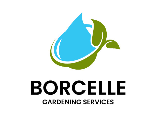 Green and Blue Modern Water Gardening Logo Design free download