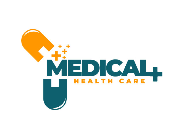 Green and Orange Simple Medical Logo design free download
