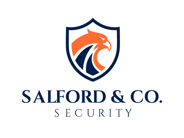 Navy and Orange Modern Eagle Security Logo