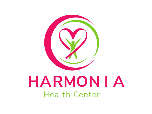 Pink Green Simple Modern Health Center Logo design free download
