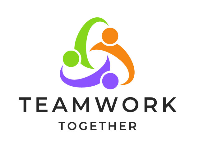 White Colorful Modern Human Circle Teamwork Community Care Logo design free download