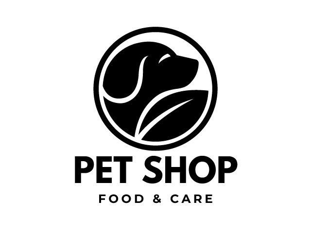 Black Circle Pet Shop Logo design free