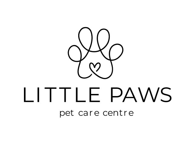 Black Paw Minimalist Line Art Dog Pet Logo design free