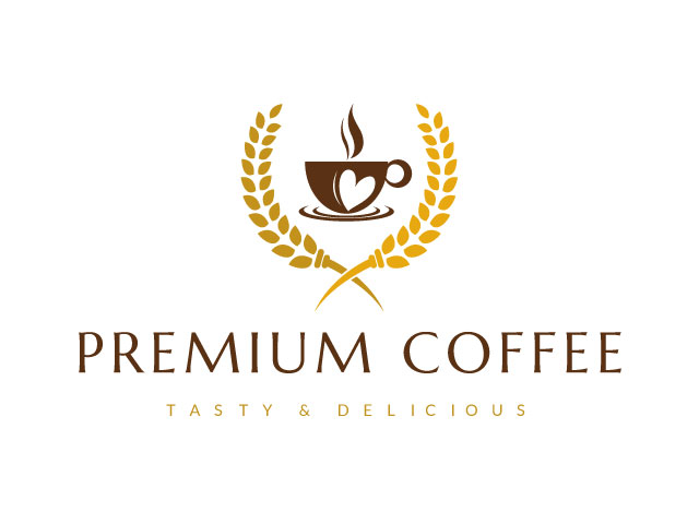 Minimalist premium coffee logo design free download