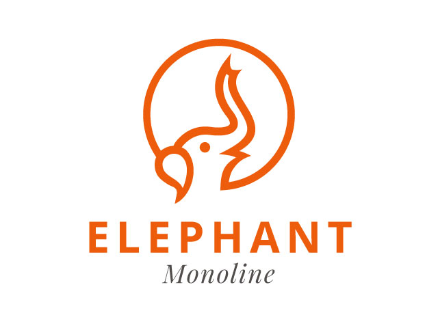 Modern Elephant Line Logo Design download