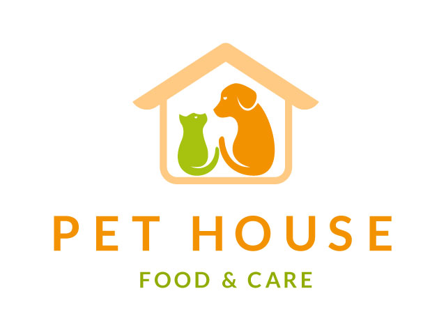 Orange Illustrative Pet House Logo design free download