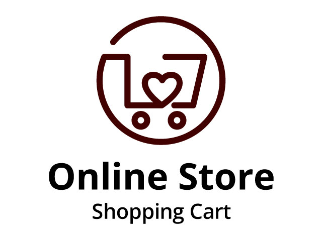 Brown Minimalist Shopping Cart Logo design vector