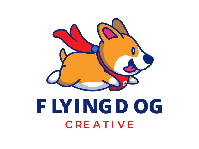 Flying Dog Logo design vector file free download