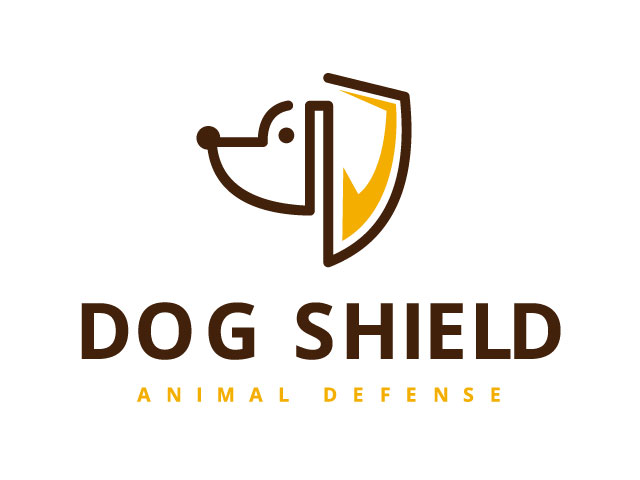 Minimalist dog shield logo design vector file download