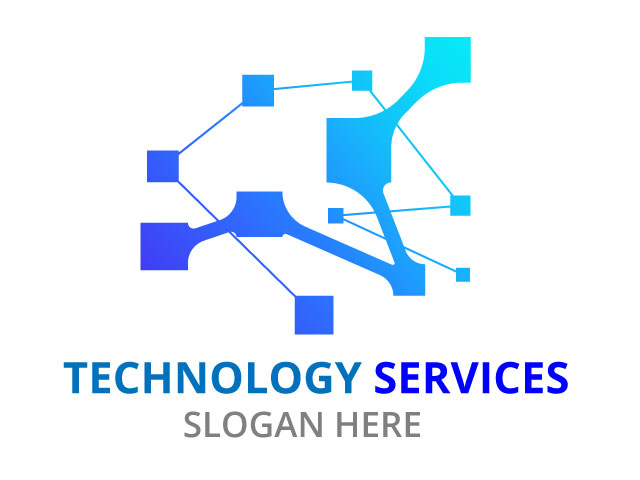 Modern Information Technology Services Logo design vector