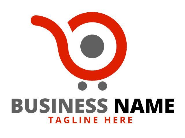 Red and White Simple Online Shop Logo design vector
