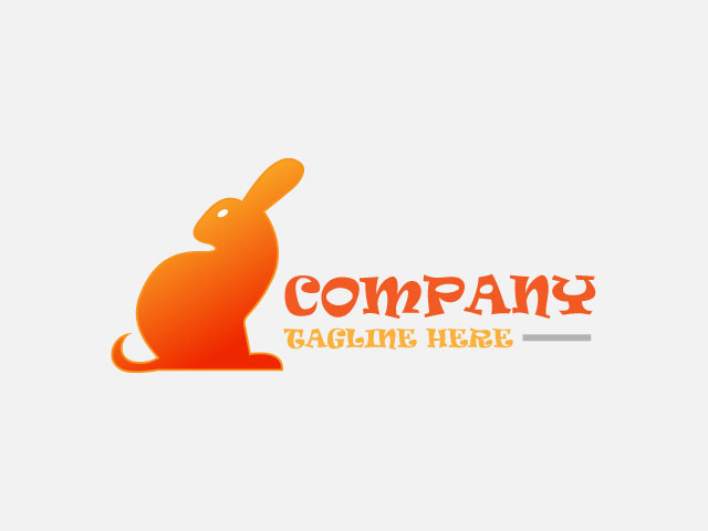 Rabbit company Logo design vector