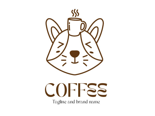 Minimalist Dog Coffee Logo Design